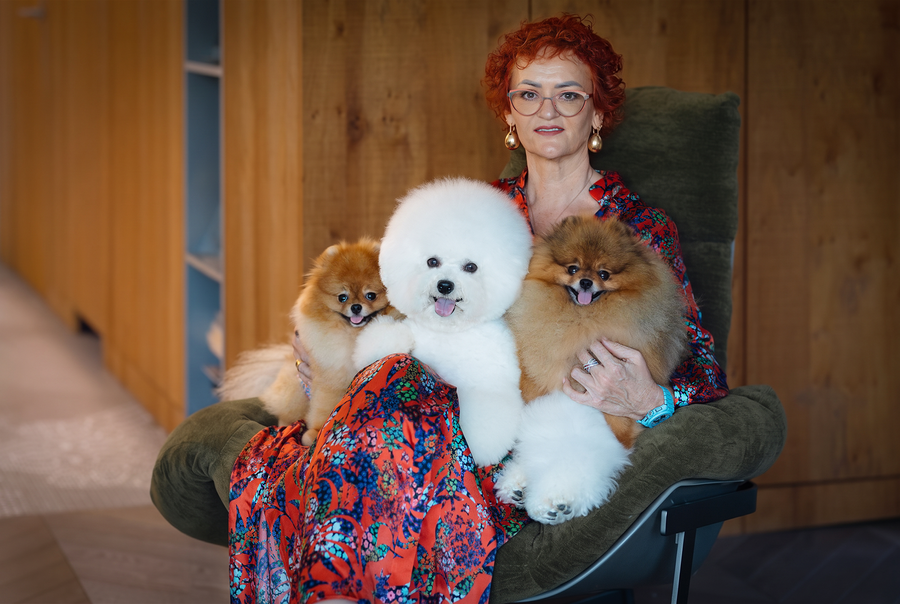 Janita with a dog